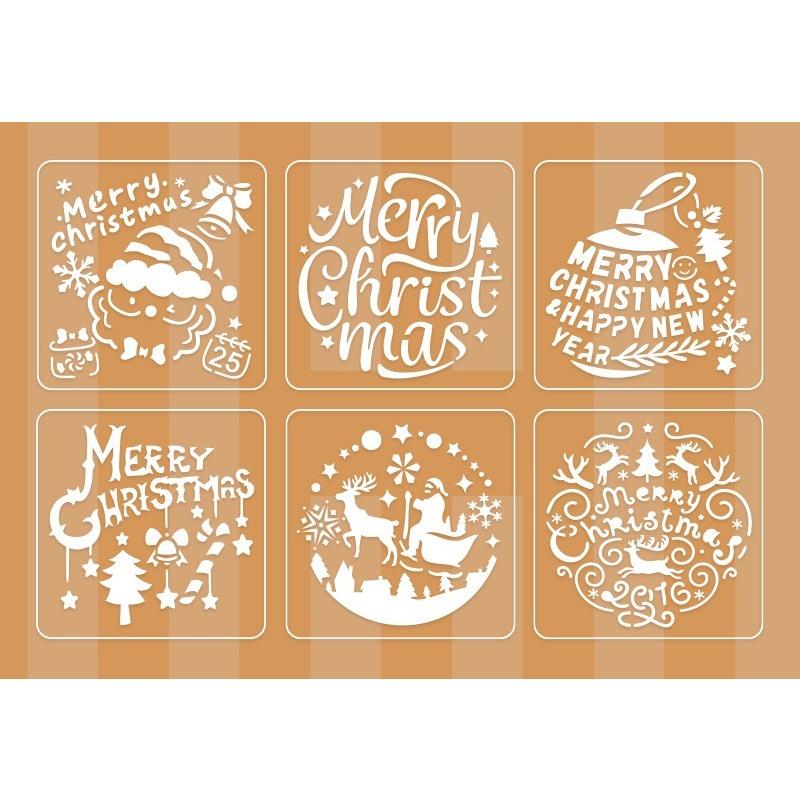 6pcs/set Floral Butterfly Stencil Templates for Scrapbook Wall Small Creative Design DIY Decor Stencils for Painting and Decor