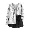 Women's V Neck Top Printing Thickened Plush Cashmere Warm Long Top