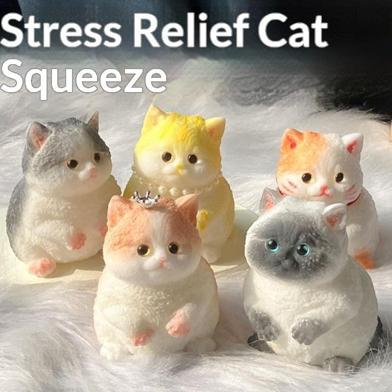 Kawaii Katze Dekompressions-Quetschspielzeug Weiches Silikon Stress-Angst-Linderer Fidget-Spielzeug für Autismus Sensorische Kinder Geschenke