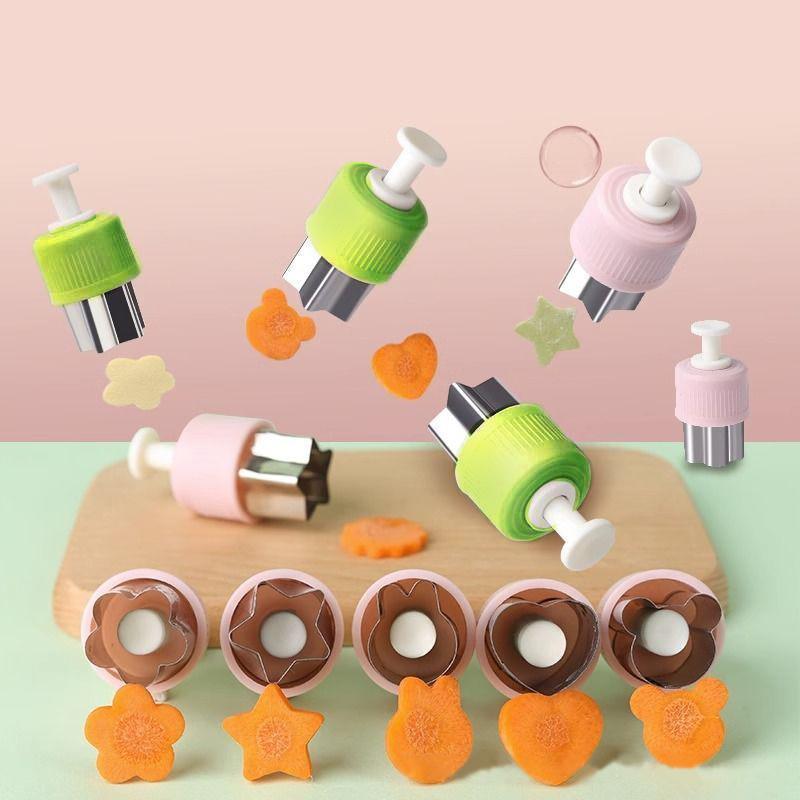 5/6Pcs Pressed Fruit Printing Cutting Die Butterfly Noodle Flower Cutter Stainless Steel Vegetable And Fruit Biscuit Cutting Die