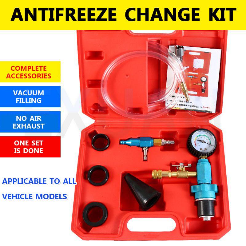 Antifreeze Change Kit Vacuum Car Water Tank Cooling Antifreeze Replacement Tool Brake Fluid Filler Replace Antifreeze Vacuum Kit Box Color Random