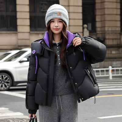 Winter Neuer Stil Damen Kurze Kapuzen Baumwolljacke Modische Baumwolljacke Verdickte Baumwollmanteljacke
