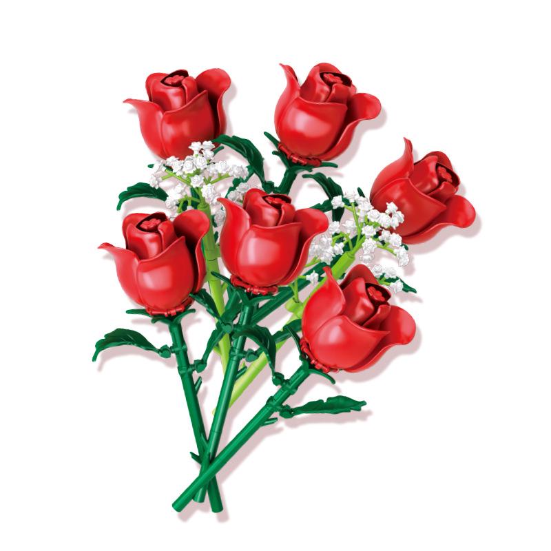 Panlos Rose Bouquet Building Set - Educational Toy and Souvenir Gift