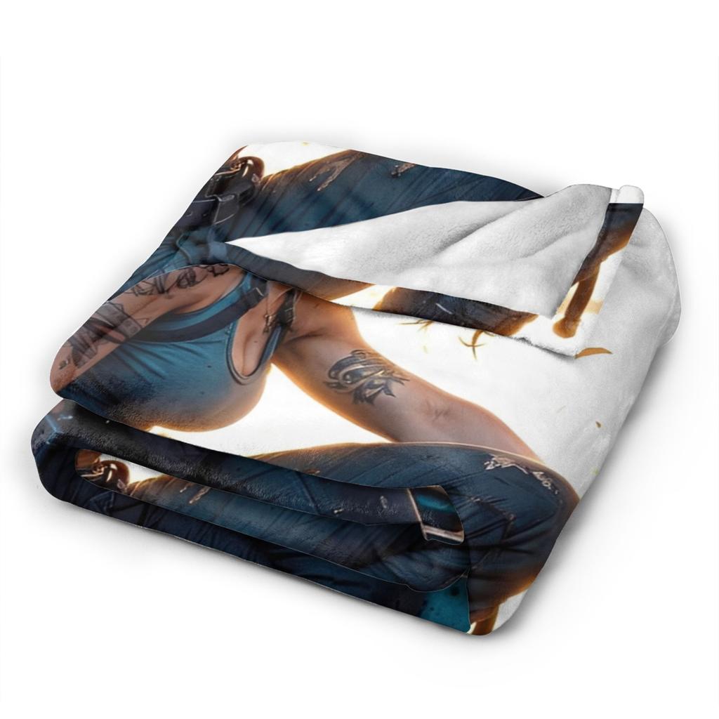 Tomb-Raider Lara Croft Blanket Cover Fleece Survival Video Game Warm Throw Blanket for Sofa Couch Quilt Multi-function
