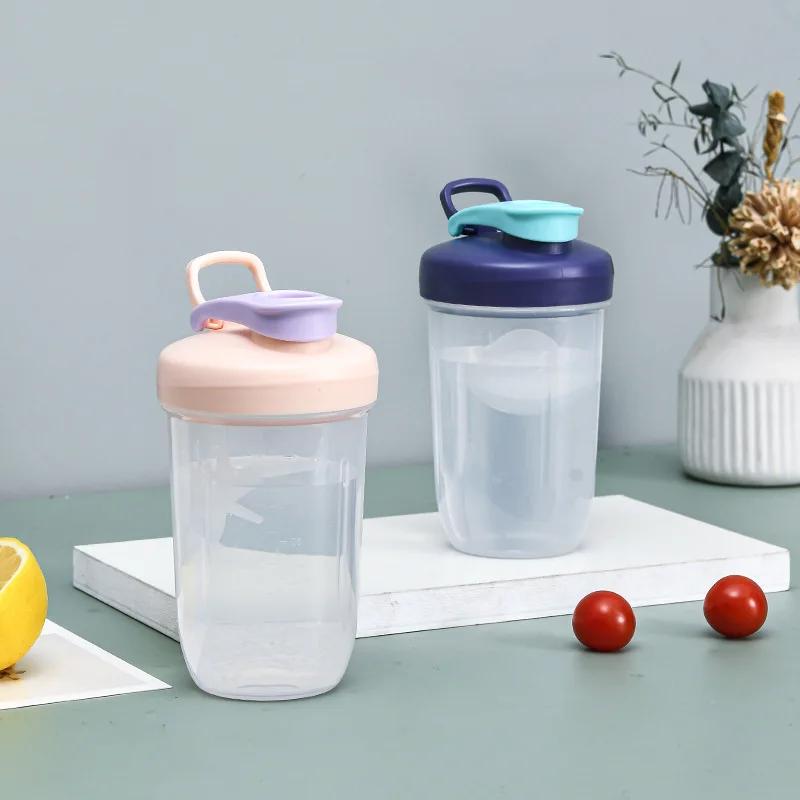 2025 New Portable 400ml Protein Powder Shaker Bottle Leak Proof Water Bottle for Gym Outdoor Fitness Training Sport Mixing Cup