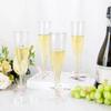 25pcs 5Oz Clear Plastic Champagne Flutes Disposable Sparkling Bar Cups Toasting Wedding Party Wine Cup Crystal Wine Cocktail Cup