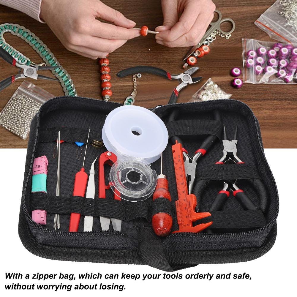 

22 Pcs Complete Set Jewelry Crafting Kit Black Jewelry Making Supplies Kit Beading
