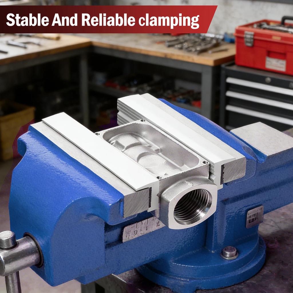 1 Pair Vise Jaw Pads Magnetic Vice Jaw Covers Protectors 4/6inch Aluminum Alloy  Vice Jaw for Clamping Woodworking Metal Plastic