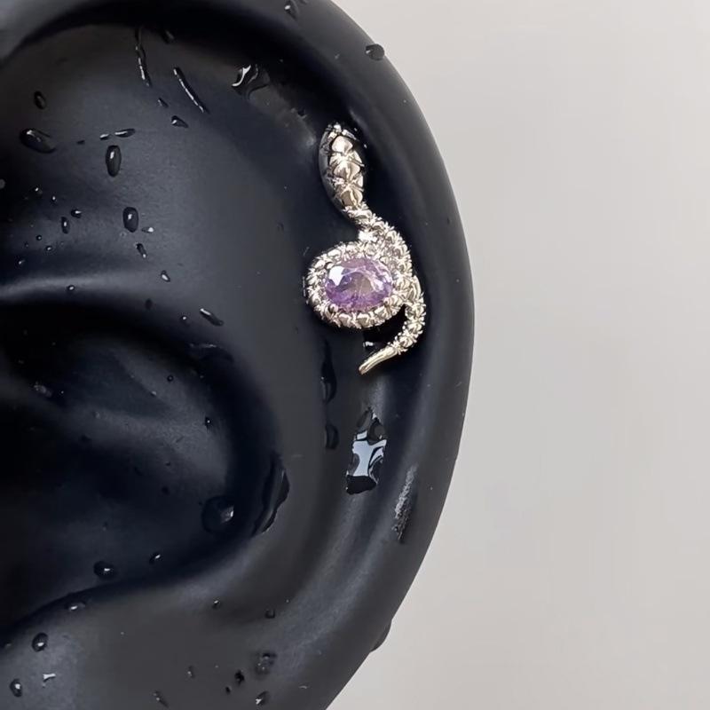 Punk Fashion Titanium Steel Ear Bone Studs: Cool Cochlear Piercing Earrings Collection