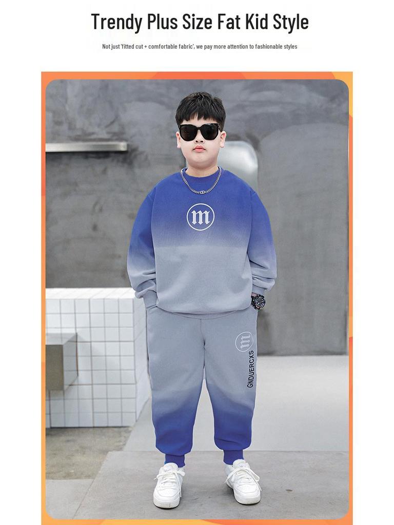Herbst-Baumwoll-Kapuzenpullover & Sportswear Set für Jungen in Übergröße 2024 - Extra lockere Passform, Schönes zweiteiliges Set