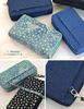 LuLu & Berry Women's Double Zipper Long Wallet In D Denim Star Distressed Blue