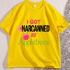 I Got Narcanned At Apple T Shirt Funny Food Short Sleeved Tshirt for Men Women Tee Clothes Loose Casual Cartoon Oversized Y2K