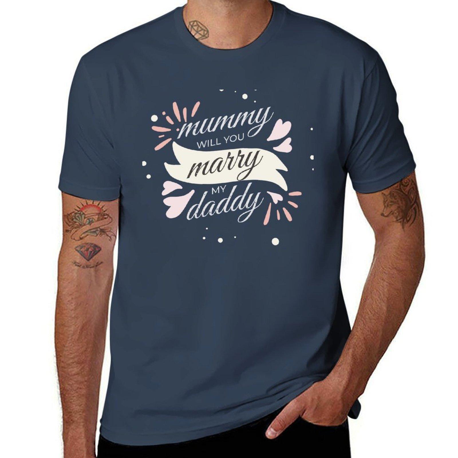 Mummy will you marry my daddy wedding proposal baby onesie TShirt Durable Work Wear TShirt S
