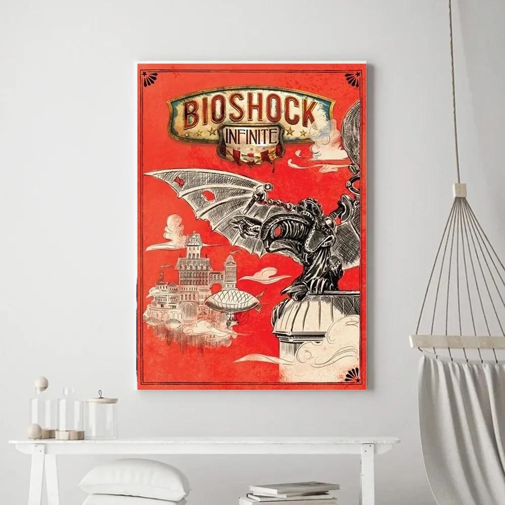 

Classic Video Game Vintage Poster Prints Retro B-Bioshocks Of Rapture Canvas Painting Wall Art Picture Living Room Home Decor 40x50cm no frame