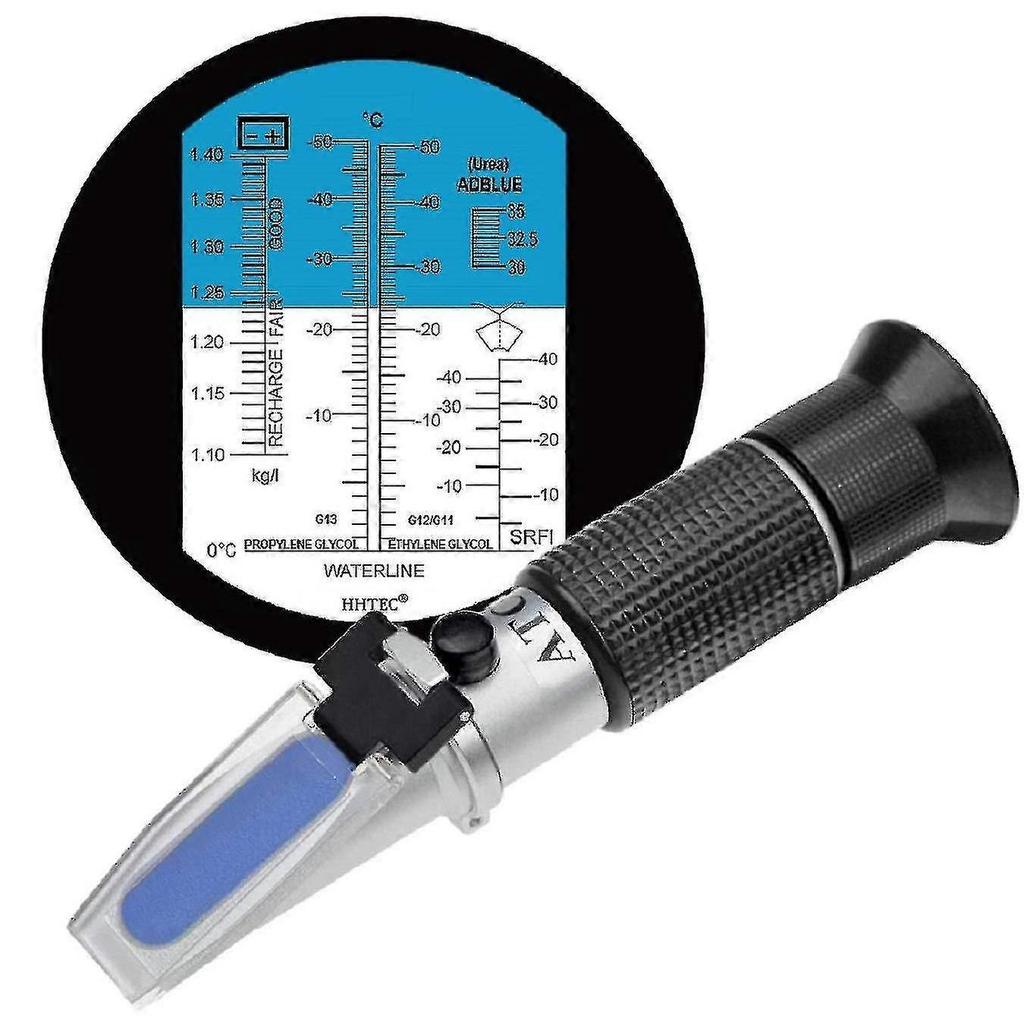 4-in-1 Antifreeze Refractometer Ethylene Glycol, Propylene Glycol, For Cooling Water Freezing Point, Disc Water, Adblue, Battery less