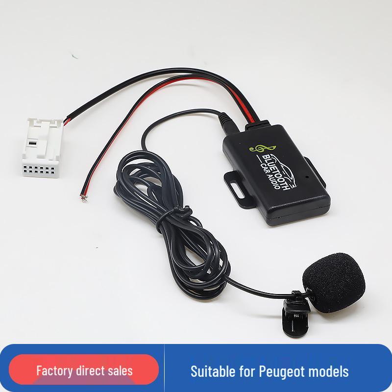 Compatible Peugeot Citroen RD4 Bluetooth AUX Audio Cable 12-Pin Plug Radio Adapter
