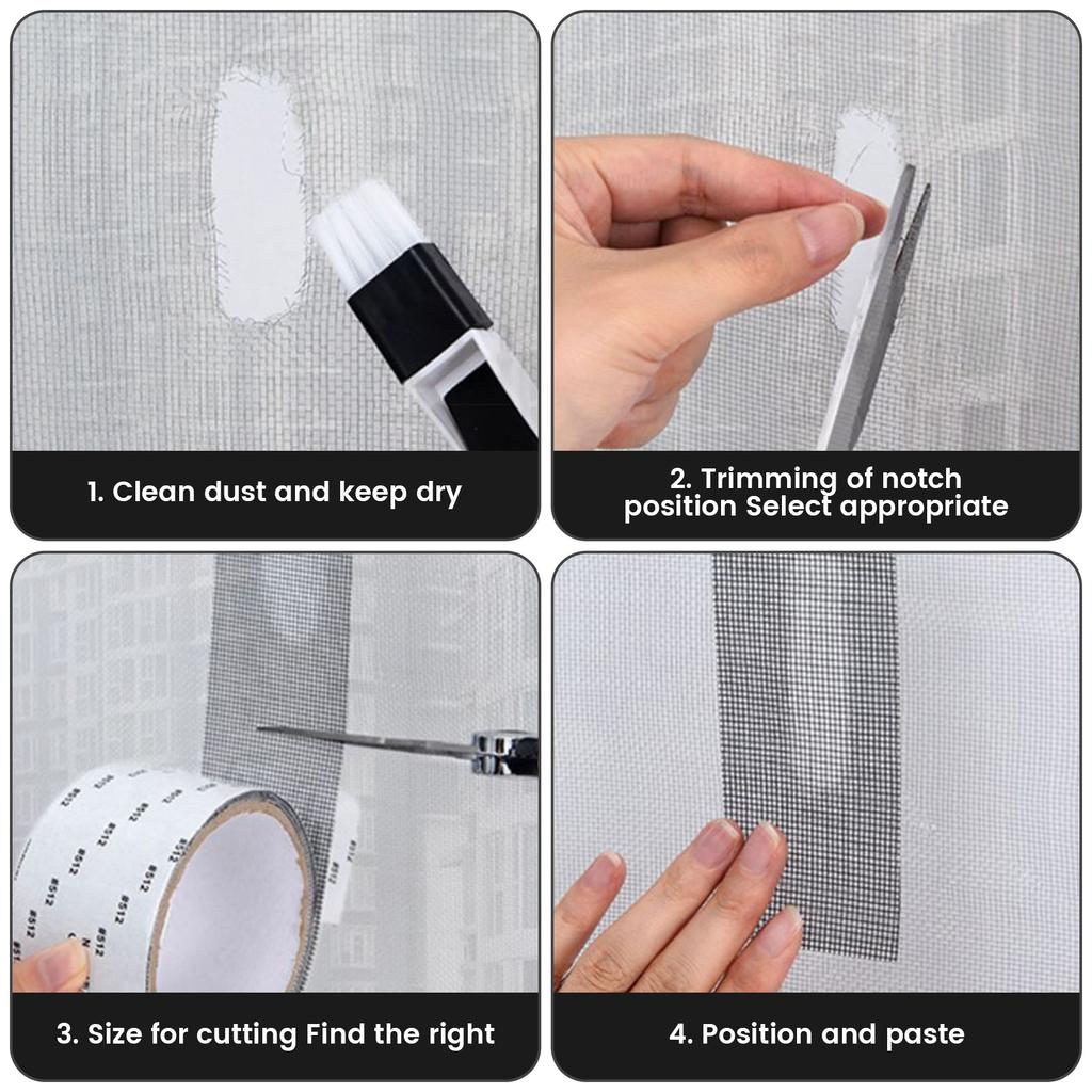 Window Screen Patch Repair Kit Door Window Fly Lanai Screen Repair Patch Tape Mesh Repair Tape Seal for Window and Screen Door