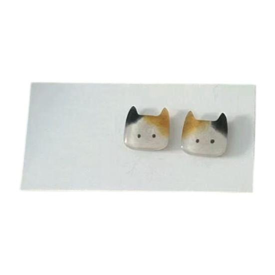 

1 Pair Stud Earrings No Burrs Lightweight Kitten Design Ear Studs Allergy-free Invisible Non-irritating Earrings Jewelry Gift E