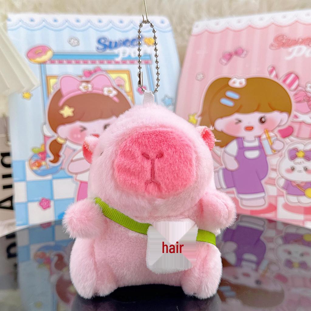 Viral Capybara Backpack Charm: Plush Toy Keychain and Pendant