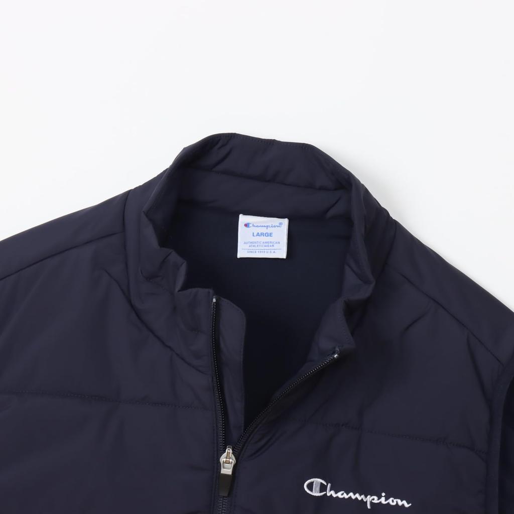 Jacket Stretch Thermal Windproof Water Repellent Script Logo Zip Vest Golf Navy [Champion] Men's C3-AG604