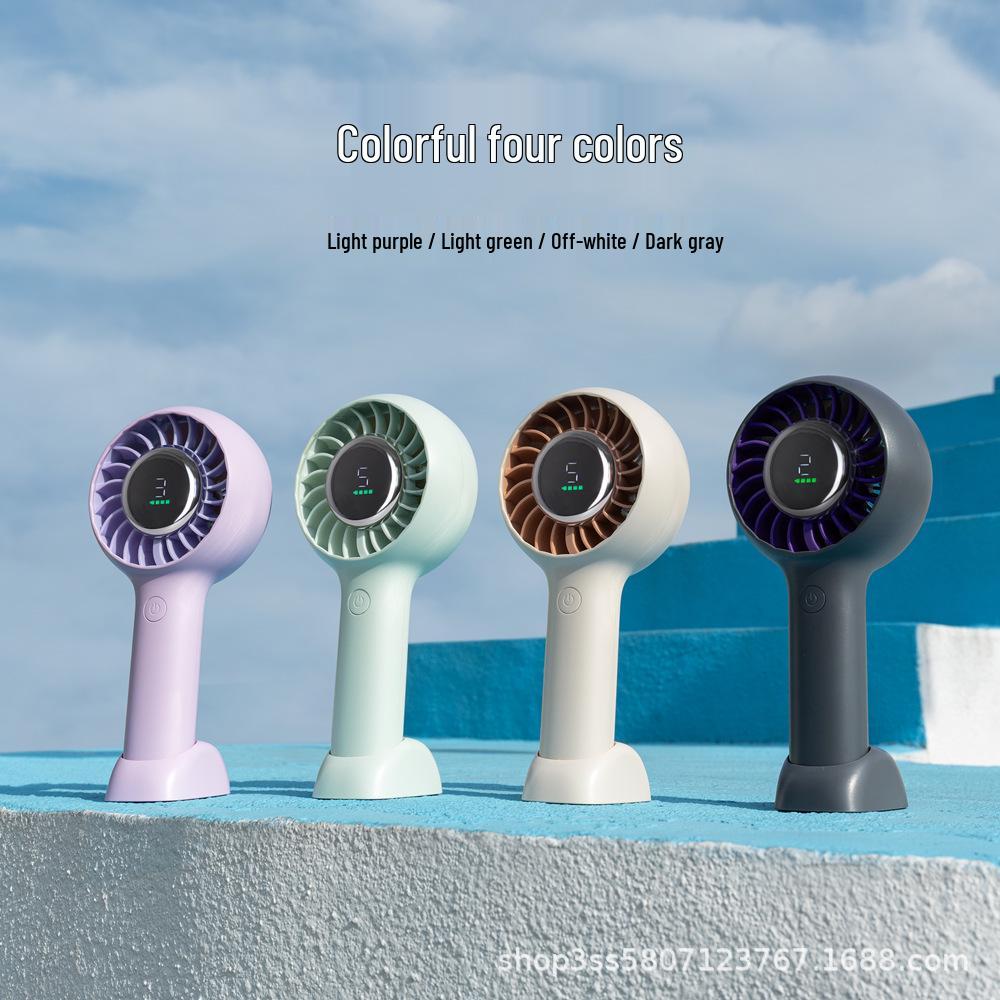 2026 High-Speed USB Rechargeable Handheld Fan: Five-Speed, Portable, Strong Wind, Customizable Logo Gift