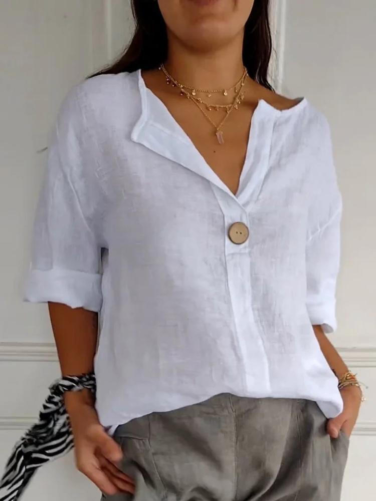 

Женская рубашка свободного кроя с длинным рукавом в нескольких цветах S белый