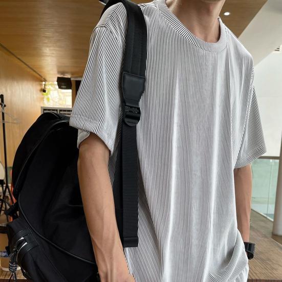 1 Set Top Pants Solid Color Loose Summer Crew Neck Draping Outfit