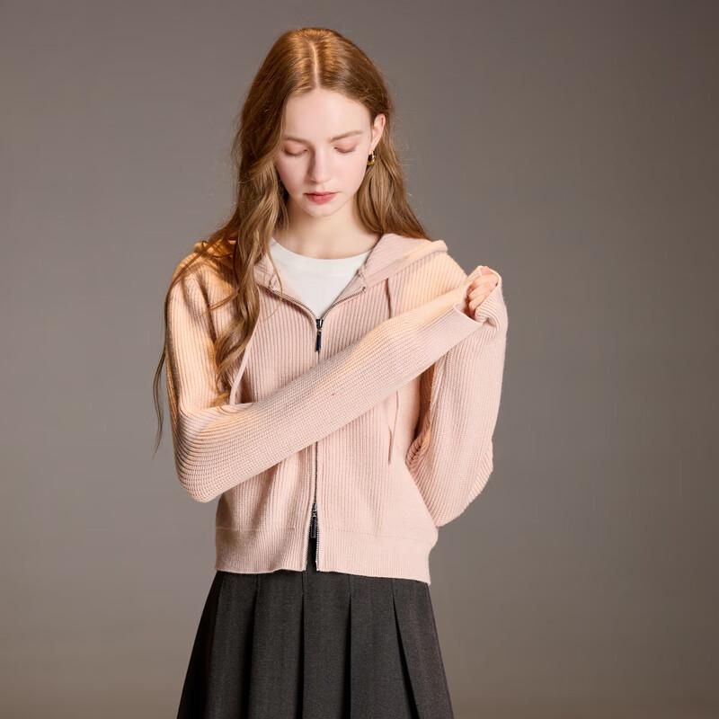 Sancai Anti-Pilling Hooded Zip-Up Knit Cardigan