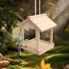 Wooden Bird Feeder House Wear-resistant Open Bird Feeder Rain Shelter Hanging Birdhouse  Pathway