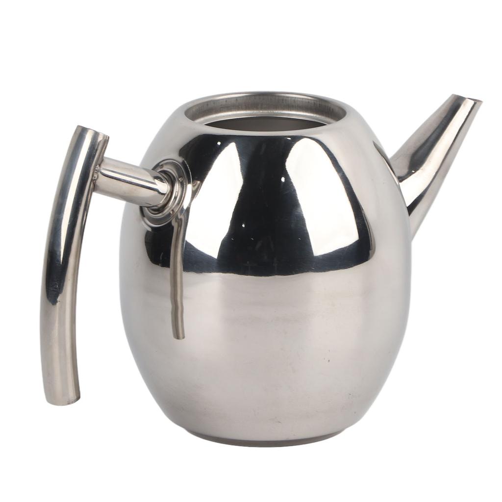 Edelstahl Teekanne Kaffeekanne Wasserkocher Mit Filter Große Kapazität(1L)