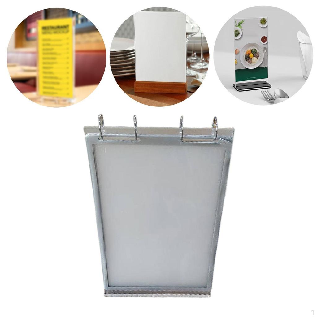 Flip Desktop Card Menu Display Stand with Base 12 Sides Vertical Sign Holder Multi Page