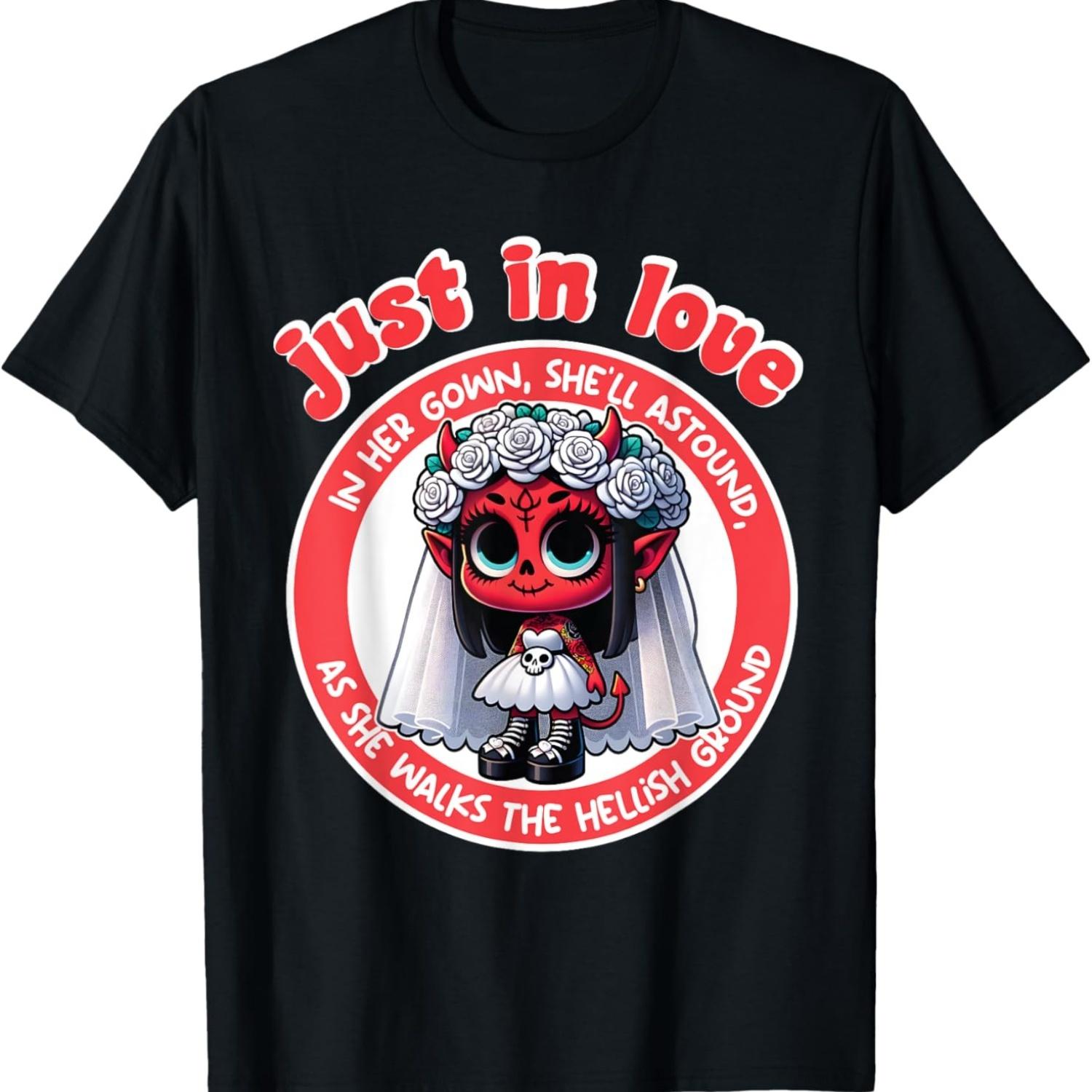 Devilish Love_ The Bride from Below Anime-Inspired Graphic T-Shirt S чёрный