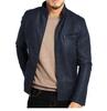 European and American men's PU leather jacket male teen stand-up collar punk men's motorcycle leather jacket