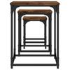  Coffee Tables, Nestable, 3 Pieces, Smoked Oak
