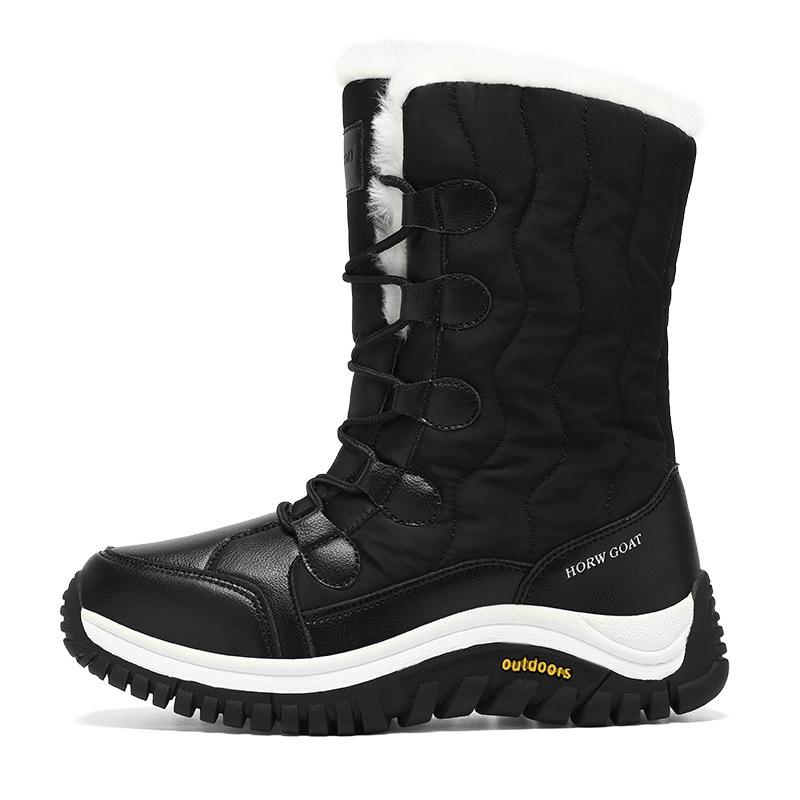 

Зимние новые северо-восточные хлопковые ботинки с утолщенным верхом, высокие зимние ботинки женские износостойкие и нескользящие уличные ботинки большого размера женские 42