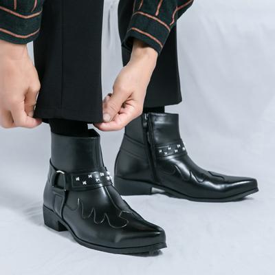 Módní Nové Vysoce Kvalitní Módní Džínové Kozačky Luxusní Značka Špičaté Chelsea Kozačky Zimní Vysoké Kožené Boty Vintage Kotníkové Kozačky