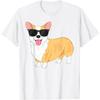 Vintage Cool Corgi T-Shirt for Boys Kids Dog Sunglasses T-Shirt