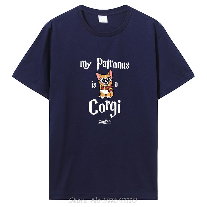 My Patronus Is A Corgi Dog Tshirt Casual Cotton Tops Tees Fitness T Shirt Oversized Unisex Streetwear Tshirt Unisex s Clothing S