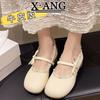 Summer skirt low-heeled Mary Jane shoes Lolita small leather shoes are not tired feet soft soles leather single shoes women