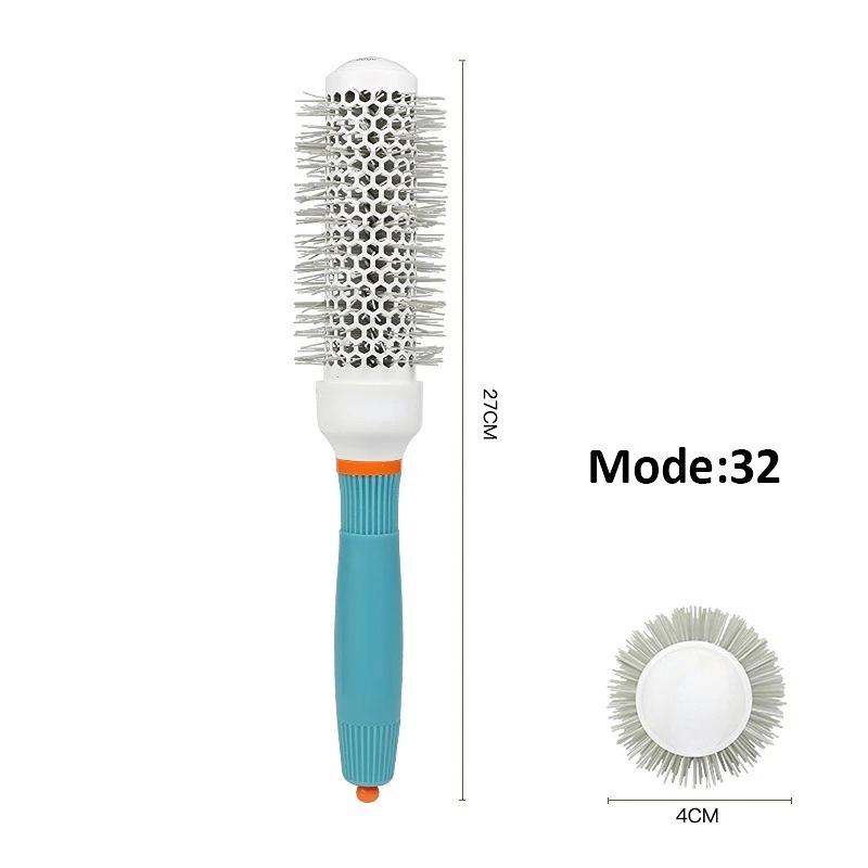Hair Comb Professional Salon Hair Brush Hair Styling Hairbrush Hairdressing Comb Round Curly Rollers Tools Blue