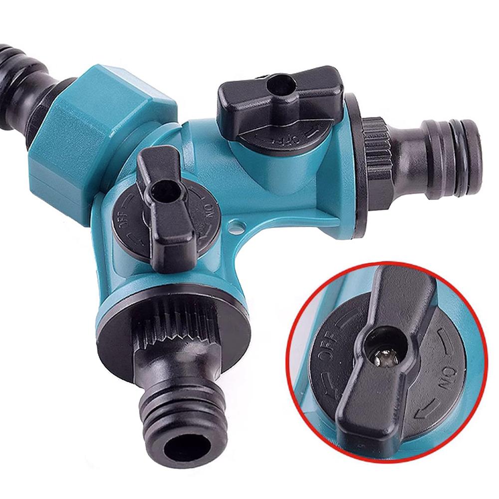 2 Way Garden Hose Splitter Watering - Water Hose Connector with Shut Off Valve For Faucet Irrigation Landscaping Flower Planting