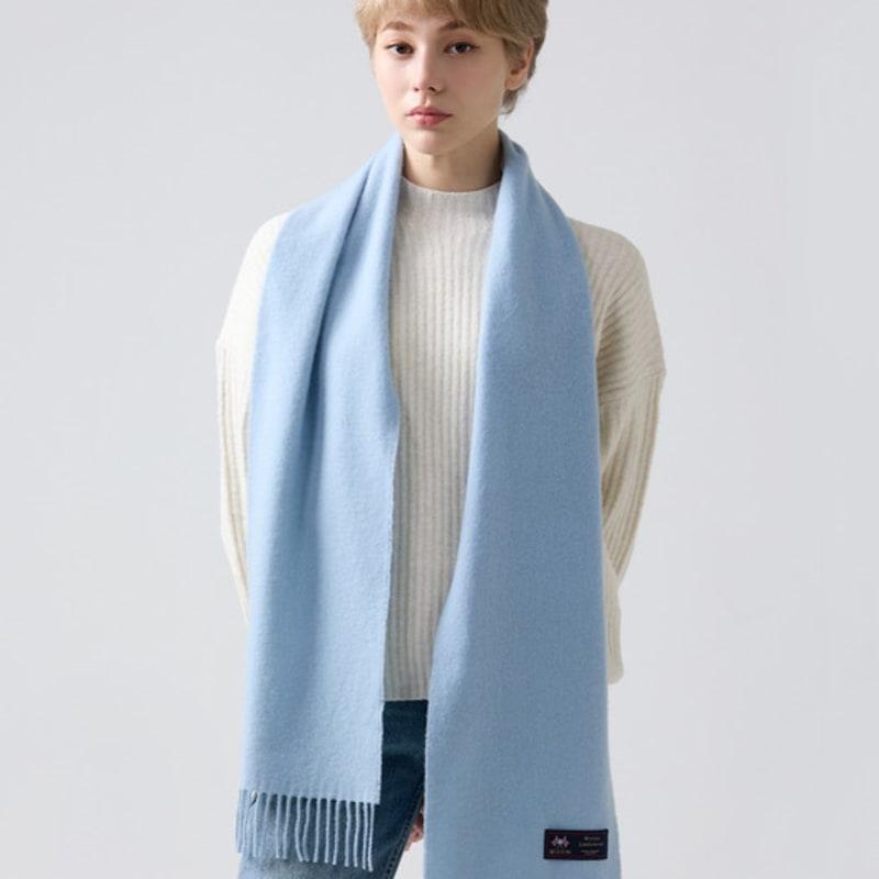 ABRAHAM MOON Merino Wool Muffler 25cm - Baby Blue