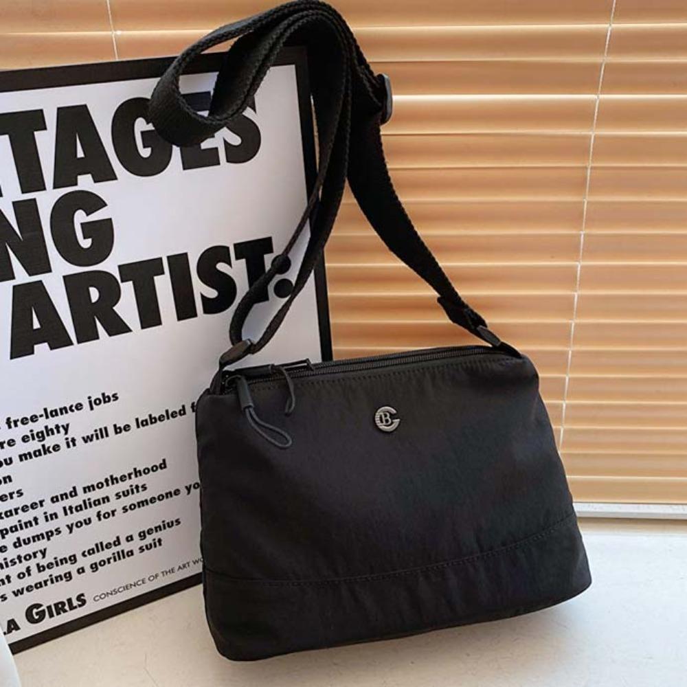 Japanese Style Large Capacity Shoulder Bag Soft Casual Sport Pouch Nylon Square Bag  Travel