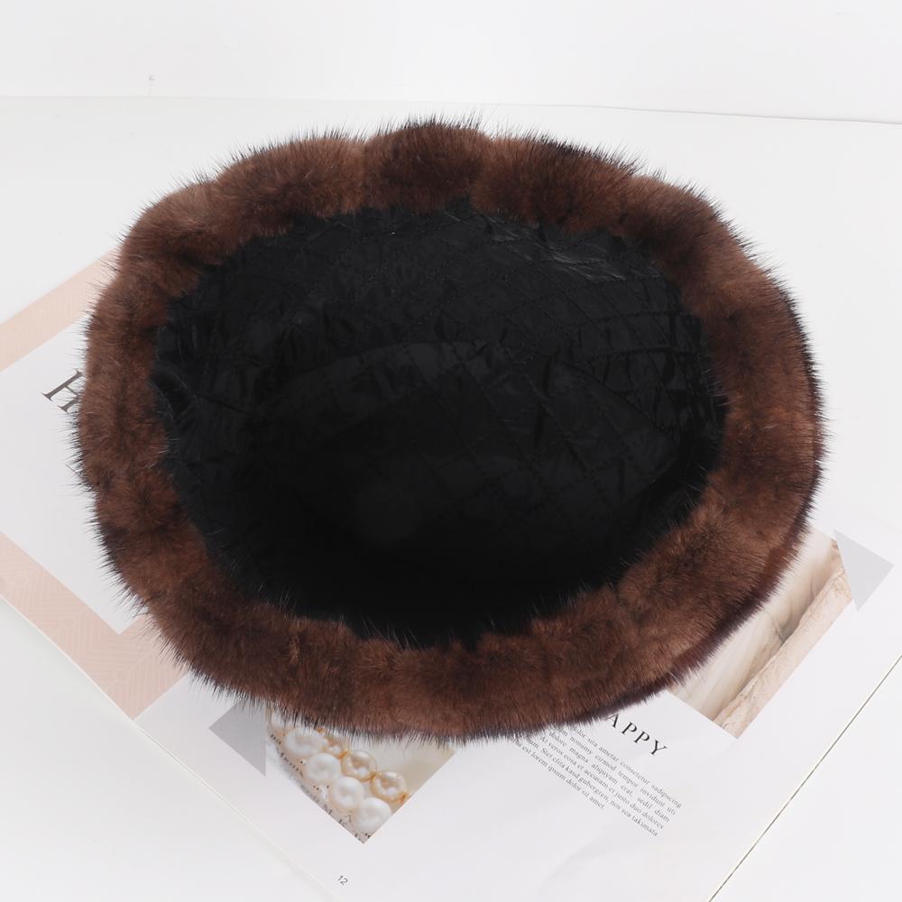 New Winter Men Luxury Real Mink Fur Hat Natural Warm Mink Fur Cap Russian Male Outdoor Genuine Real Mink Fur Fedoras Hats