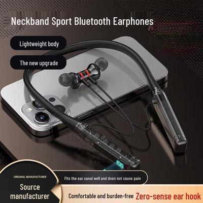 Bluetooth Sport-Nackenbügel-Headset: Kartensteckplatz, Kabellos, Kräftiger Bass, HD-Anrufe, Datenanzeige.