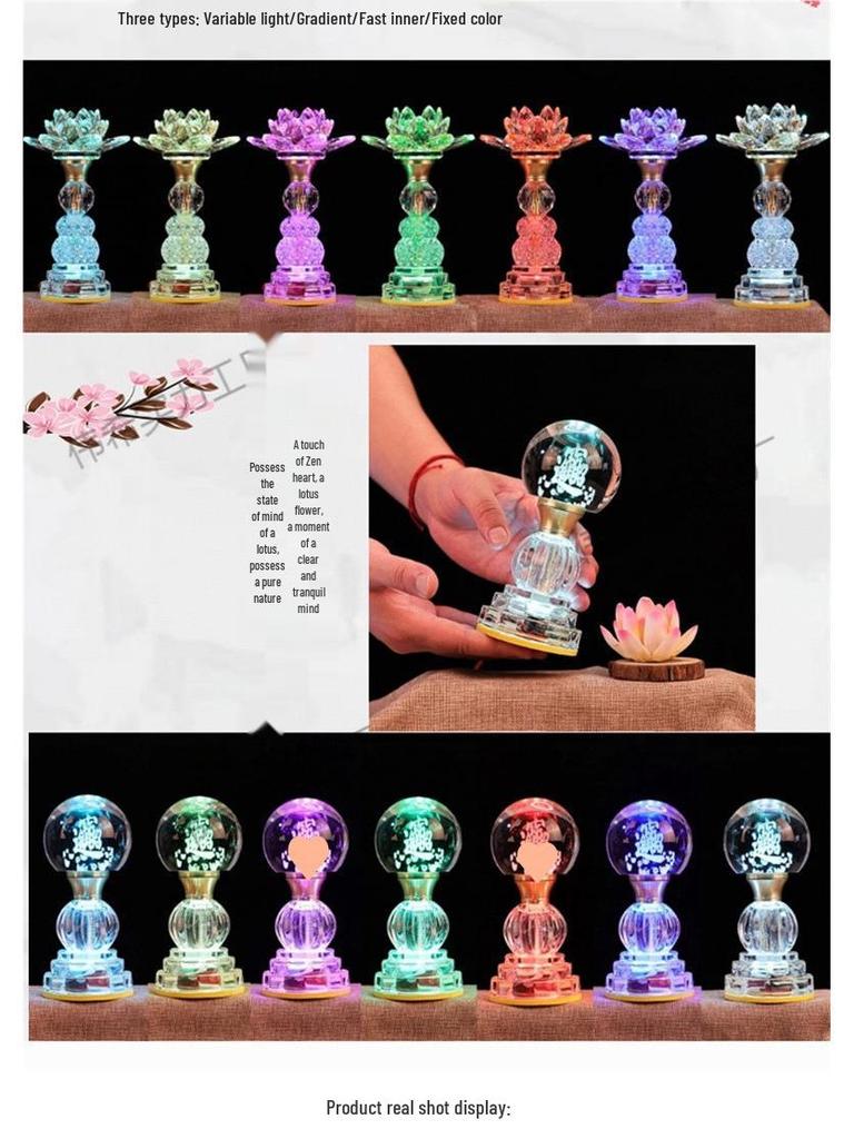Seven-Color Eternal Buddhist Lotus Offering Lamp