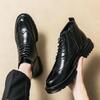 2025 New Foreign Trade Leather Shoes Men's Shoes Fashion Brock Flower High-top Leather Boots 38-44leather Shoes