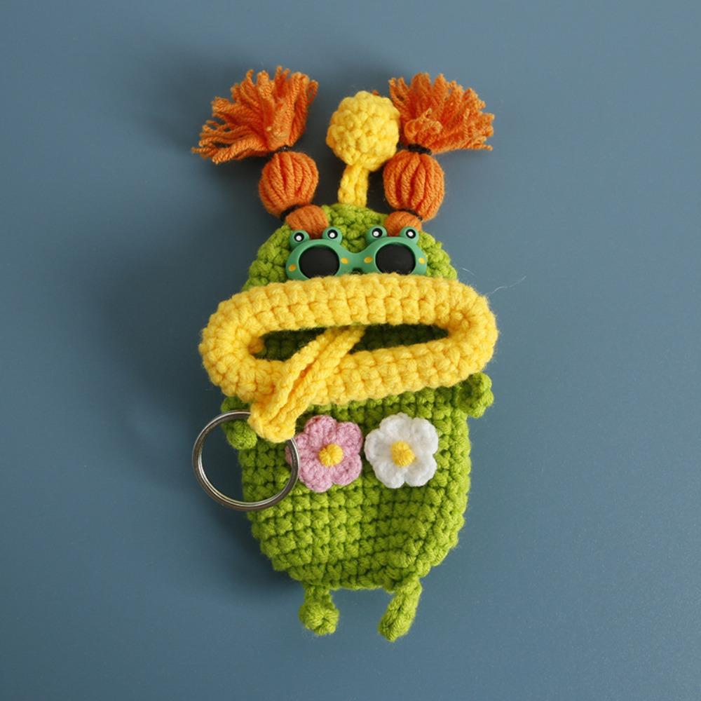 Cartoon Crochet Keychains Handmaking Knitting Doll Jewelry Gift Sausage Mouth Doll Car Keys Holder