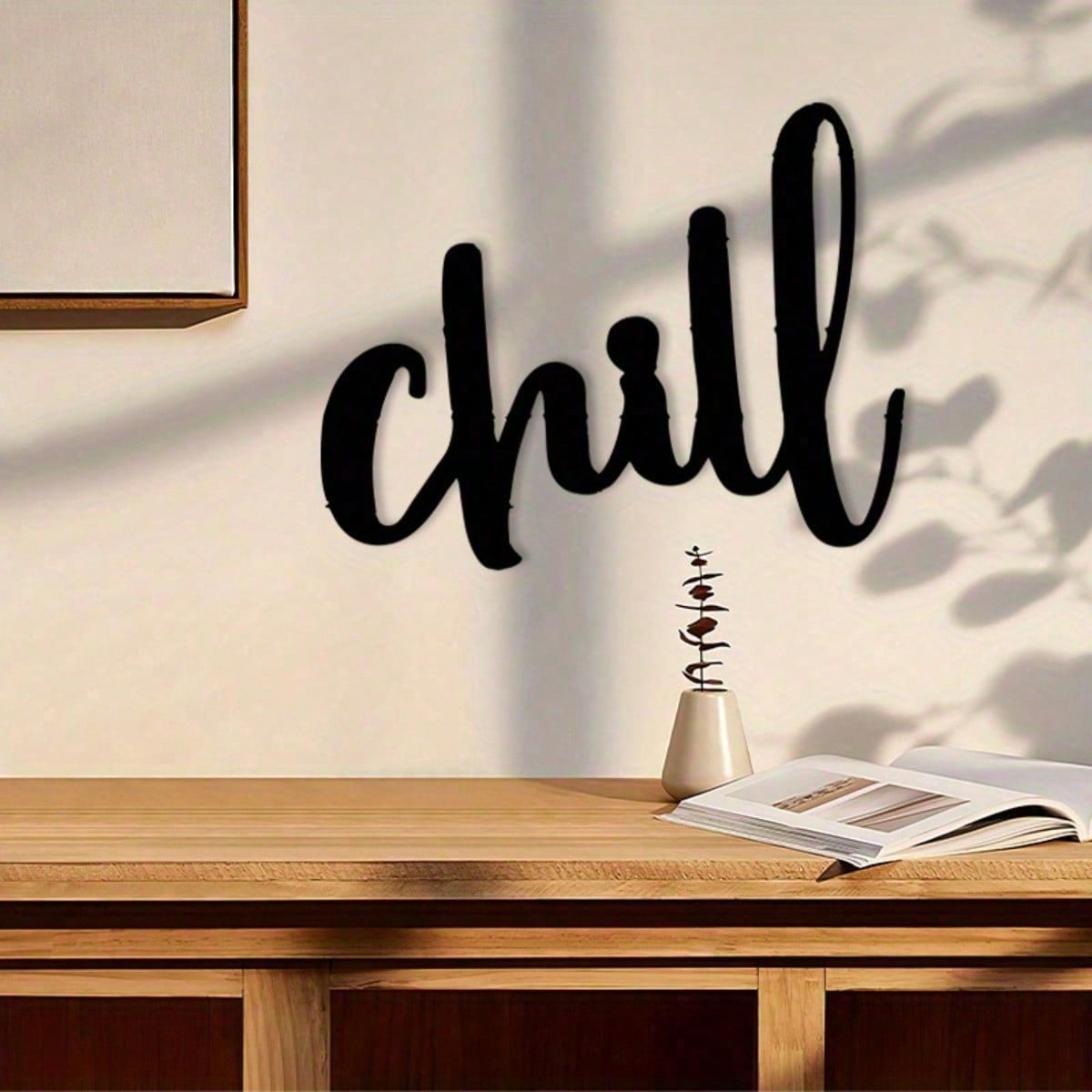 

Retro Metal Wall Art Chill Black White Forged Decor Bedroom Living Room Office