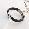 Bracelet en Cuir Nœud Infini pour Homme Anniversaire Noël Anniversaire Hommes Liés Ensemble pour Toujours Bracelet Manchette Tressé pour Fils